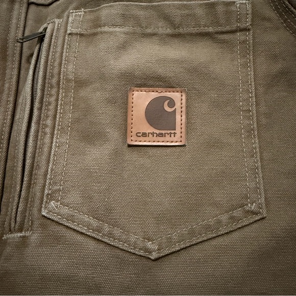 Vintage Carhartt Sandstone Duck Canyon Brown Canvas Chore Jacket Utility Coat - Picture 6 of 16